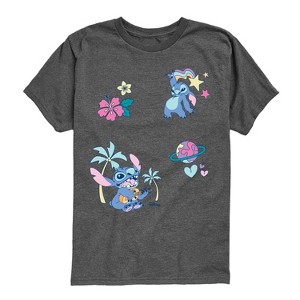 Boys' - Disney - Lilo Stitch Patch Oversized Short Sleeve Graphic T-Shirt - 1 of 4