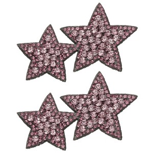 Unique Bargains Iron On Durable DIY Clothing Double Star Rhinestone Patches 2 Pcs - 1 of 4