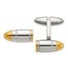 Chisel Stainless Steel Polished Yellow IP-plated Bullet Cuff Links - 2 of 2
