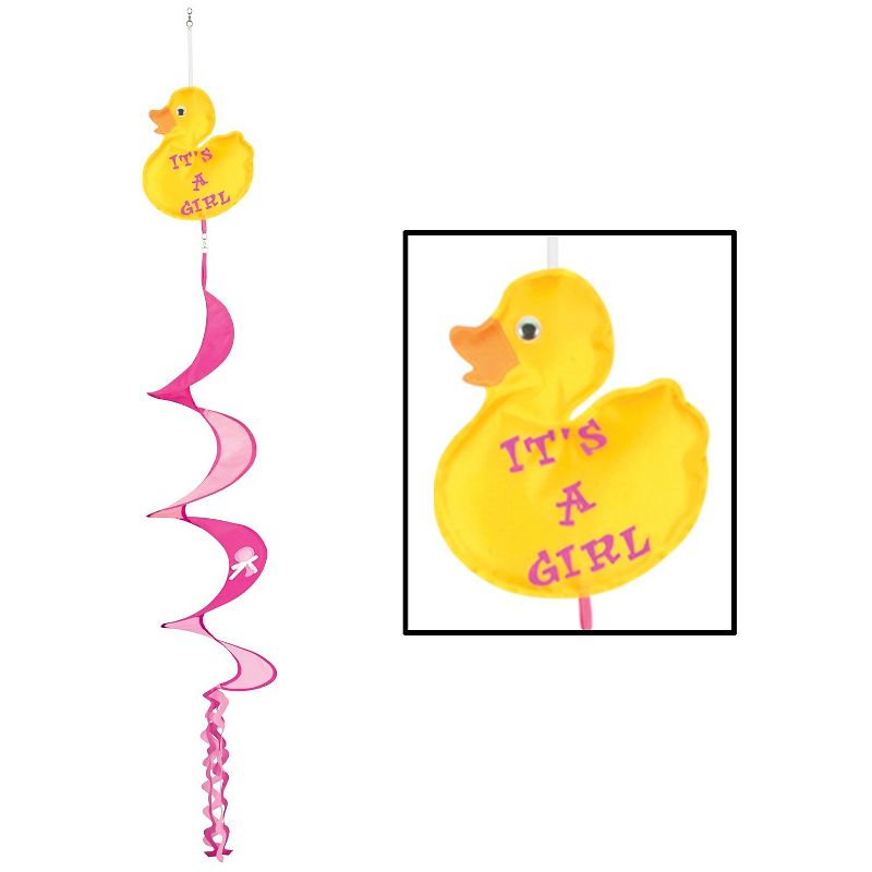 Beistle 3' 6" Just Duckie It's A Girl Wind-Spinner Yellow 3/Pack 50740, 1 of 2