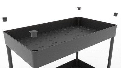 White Two-Tier Under Sink Organizer with Utility Hooks