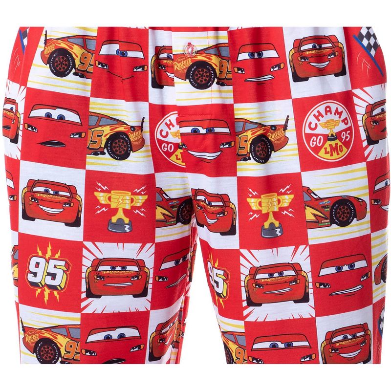 Disney Mens' Cars Movie Film Lightning McQueen Sleep Pajama Set Multicolored, 4 of 6