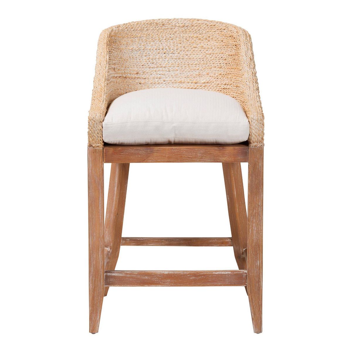 bali & pari Jasper Seagrass Counter Stool with Mahogany Wood Frame White Wash - thumbnail 9