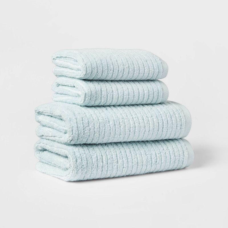 Quick Dry Ribbed Bath Towel Set - Threshold™, 1 of 15
