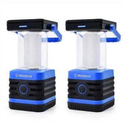 Westinghouse 1000 Lumen Solar Rechargeable LED Portable Lanterns (Set of 2)