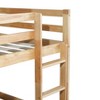 Vynxaria Solid Rubber Wood Twin Over Twin Floor Bunk Bed with Ladder & Strengthened Slats - 4 of 4