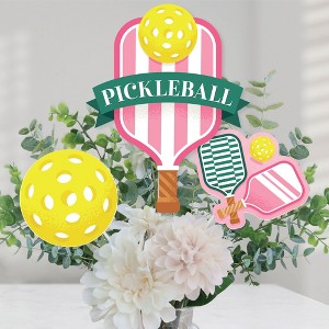 Big Dot of Happiness Pink Pickleball - Country Club Party Centerpiece Sticks - Table Toppers - Set of 15 - 1 of 4