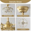 KAISITE 20inches Gold Glass Fandelier Ceiling Fan with Light Kit and Remote Control - 4 of 4