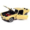 1972 Chevrolet Camaro RS Z28 Cream Yellow with Black Stripes "American Muscle" Series 1/18 Diecast Model Car by Auto World - 2 of 4
