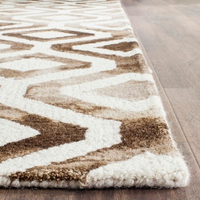 Ivory and Chocolate Hand-Tufted Wool Area Rug