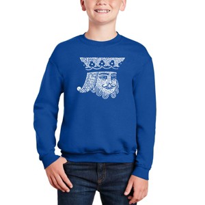 LA Pop Art King Of Spades - Boy's Word Art Crewneck Sweatshirt - 1 of 3