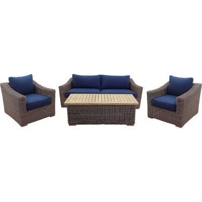 Courtyard Casual Tivoli  4 pc Sofa  Set  Set Includes:  One Loveseat, One Coffee Table & Two Club Chairs