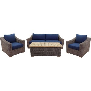 Courtyard Casual Tivoli  4 pc Sofa  Set  Set Includes:  One Loveseat, One Coffee Table & Two Club Chairs - 1 of 4
