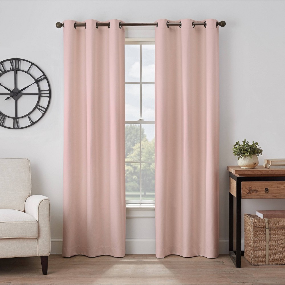 Photos - Curtains & Drapes Eclipse 95"x40" Gabriella Absolute Zero Total Blackout Window Panel Pink  