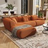 SYFERLORY 116.5" L-Shaped Modular Sectional Sofa 3 Seater Oversized Sectional Sofa For Living Room，Orange - 3 of 4