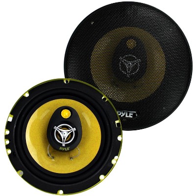 Photo 1 of 2) New PYLE PLG6.3 6.5" 280-Watt 3-Way Car Audio Coaxial Speakers Stereo Yellow