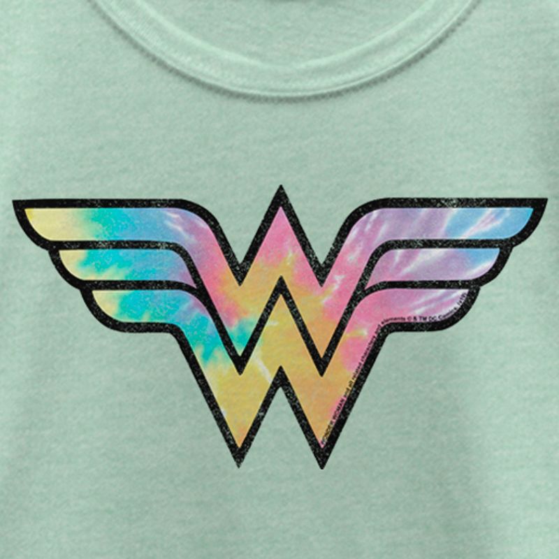 Girl's Wonder Woman Tie-Dye Logo T-Shirt, 2 of 5