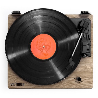 Walnut 3-Speed Belt Drive Turntable with Bluetooth Speakers