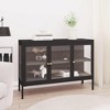 vidaXL Powder-Coated Steel Sideboard - Black Tempered Glass - 3 of 4