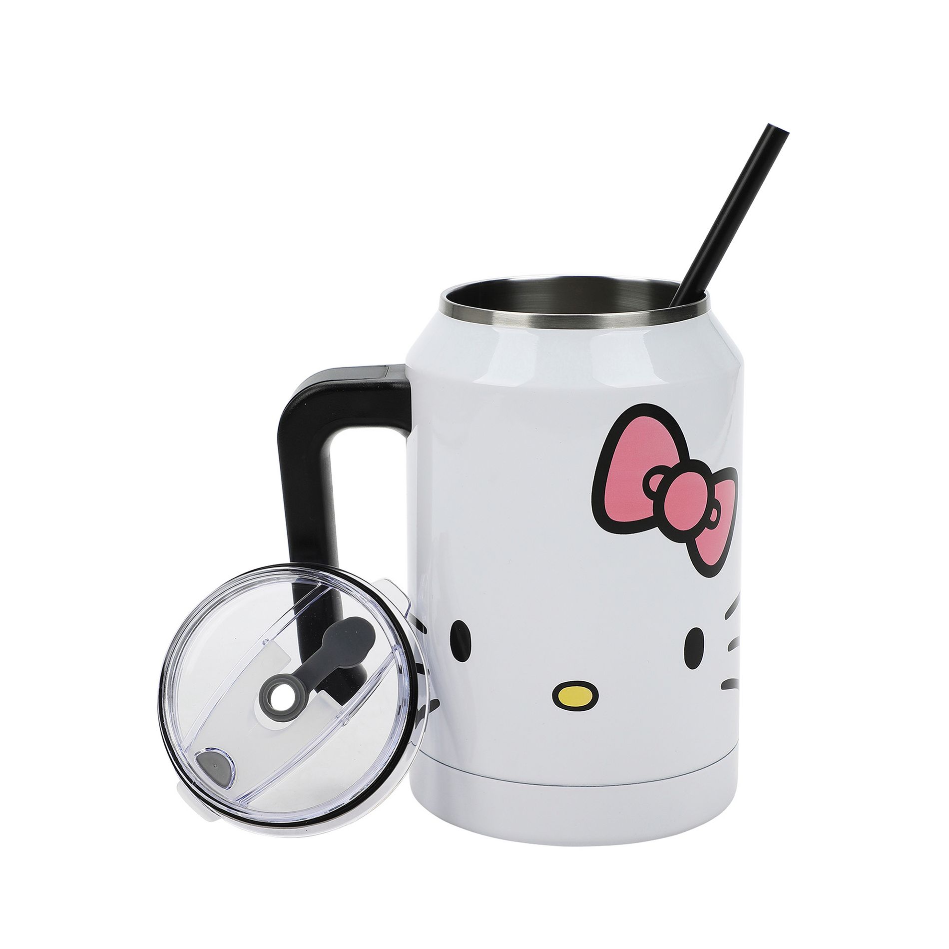 Hello Kitty Big Face 30 Oz White Stainless Steel Tumbler Can