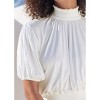 VENUS Womens Smocked Mock-Neck Crop Top - 4 of 4