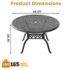 48" Round Black Aluminum Outdoor Bistro Table with Umbrella Hole, Water-Resistant for Patio or Garden - 4 of 4