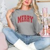 Simply Sage Market Women's Merry Varsity Thick Outline Short Sleeve Garment Dyed Tee - 2 of 4