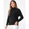 Allegra K Women's Long Sleeve Ribbed Stretch Winter Pullover Outwear High Neck Sweater - 4 of 4