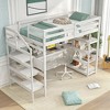 Tangkula Twin Size Loft Bed w/ Desk & Storage Stairs Solid Wood Loft Bed Frame w/Shelves - image 2 of 4