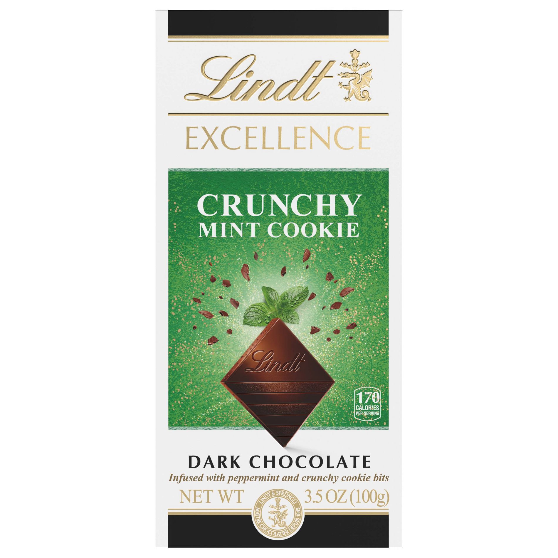 Lindt Excellence Mint Chocolate Cookie Bar - 3.5oz