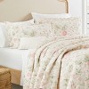 Laura Ashley Breezy Floral Quilt Sham Set Pink - 4 of 4