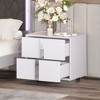 NicBex 2 Drawers Mirrored Nightstand,Bedside Table with Metal Handles,Modern Side Table for Bedroom - 2 of 4