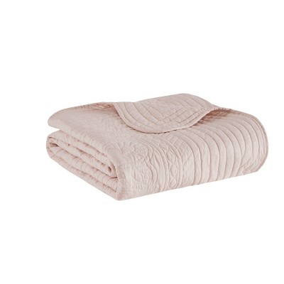 Vynxaria Oversized Quilted Throw - Cozy Blue 60"x72" with Scalloped Edges