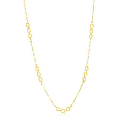 Classic Gold 14K Yellow Gold, Triple Oval by the Yard Necklace - Gold - 16+2 Inch