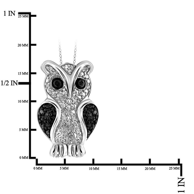 120 CT. T.W. Round-Cut Black and White Diamond Pave Set Owl Pendant (18"), 2 of 3