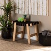 Nahla Rustic Wood Accent Bench Black/Oak Brown - Baxton Studio: Upholstered Farmhouse Style, Polyester, Spot Clean - 2 of 4