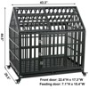 Bencmate Pet Crates and Houses Heavy Duty Dog Crate, Durable Versatile and Portable, with 4 Lockable Wheels, Black, 43.3"*29.5"*44.5" - 3 of 4