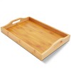 Juvale Bamboo Wood Serving Tray with Handles for Bed, Vanity, Ottoman 16 x 11 x 2 in - 4 of 4