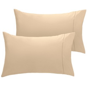 LuxClub 2 PC Performance Microfiber Solid Pillowcase Set - 1 of 4