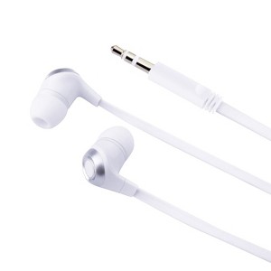 Insten 3.5mm Wired Earbuds, In-Ear Stereo Earphones & Headset for Android Smartphones, PC, Laptops, White/Silver - 1 of 4