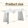 FURNIinspire Dining Tables Modern Rectangular Slab Table with Stainless Steel Butterfly Legs for Dining Room Kitchen Island, White, 63"*31.5"*30" - 3 of 4