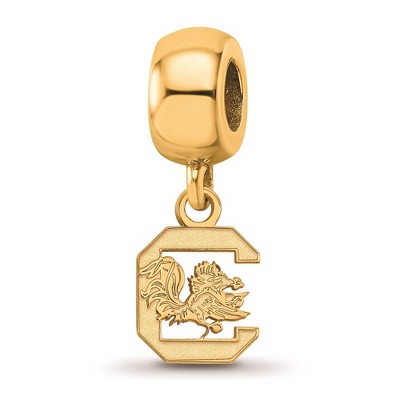 Black Bow Jewelry 14k Yellow Gold Plated Sterling Silver South Carolina Gamecocks NCAA Bead Charm