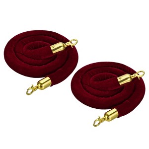 Unique Bargains Hotel Adjustable Velvet Crowd Control Stanchion Rope with Snap Hooks 2 Pcs - 1 of 4