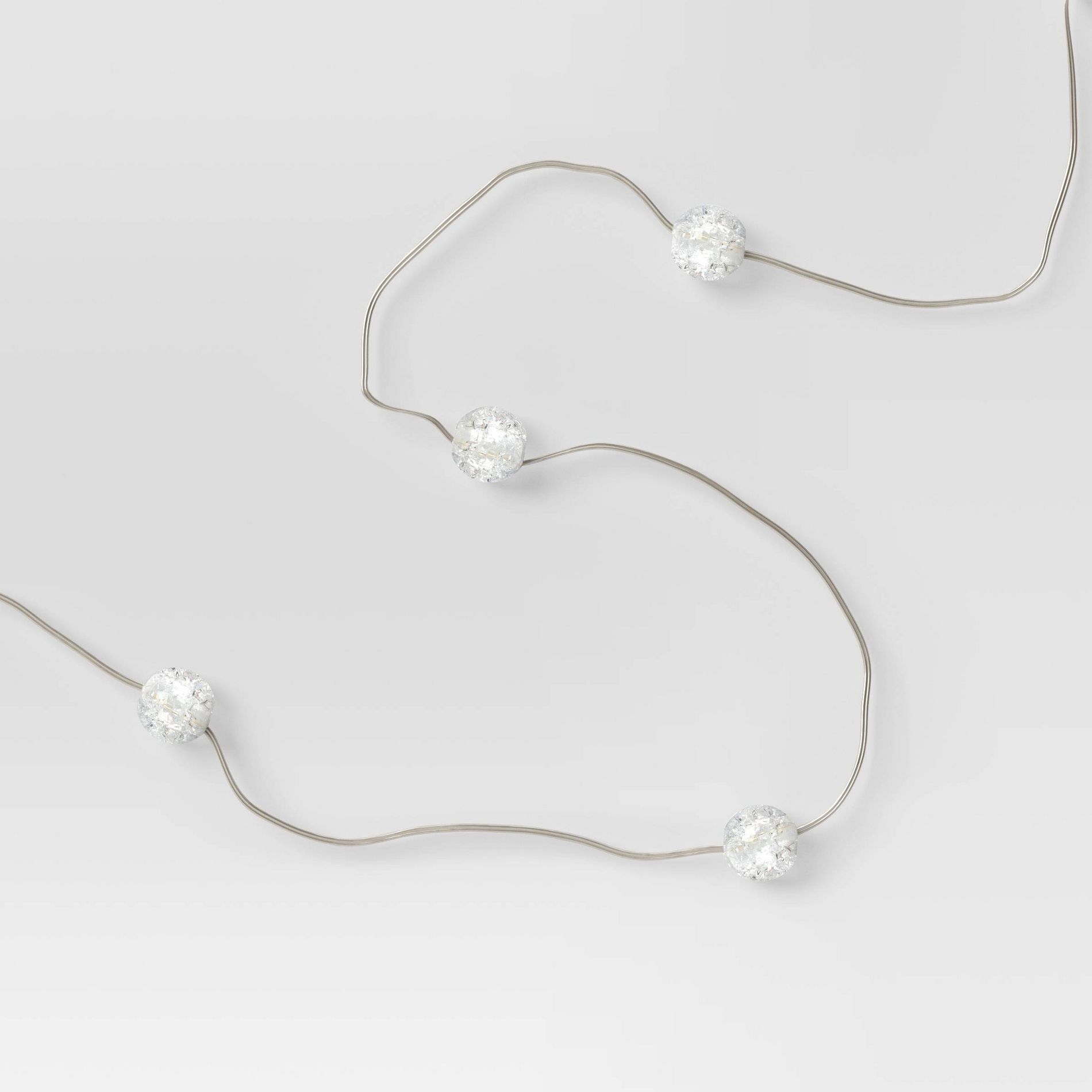 Cracked Orb Fairy String Lights White - Room Essentials™: LED Indoor Decor, USB & Battery Powered, 14ft Length