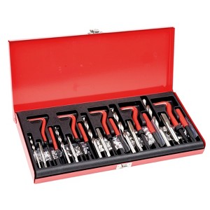 VEVOR Helicoil Thread Repair Kit, 166-Piece Metric HSS Drill Helicoil Repair Kit, M5 M6 M8 M10 M12 Heli Coil Rethreading Tool Kit, Red+Black - 1 of 4