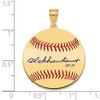Black Bow Jewelry 14K Gold Plated Red Schoendienst Signature MD Enamel Baseball Pendant - 4 of 4