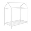 NicBex Twin Size Metal Montessori Bed with House Shaped Frame,Floor Bed for Kids,Modern Toddler Bed for Bedroom,White - 4 of 4