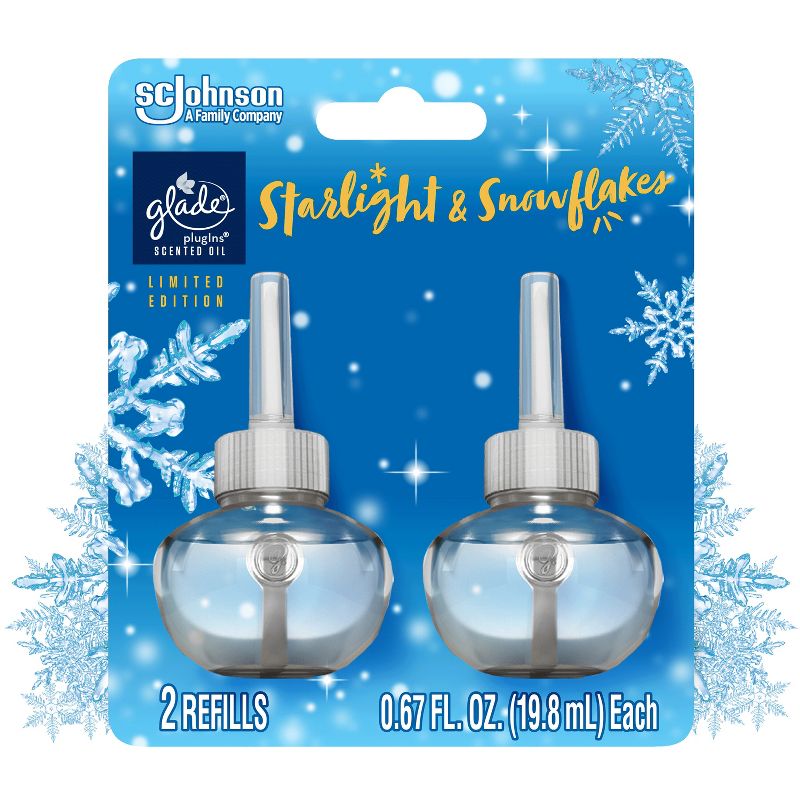 Glade PlugIns Scented Oil Air Freshener - Starlight &#38; Snowflakes Refill - 1.34oz/2pk, 1 of 18