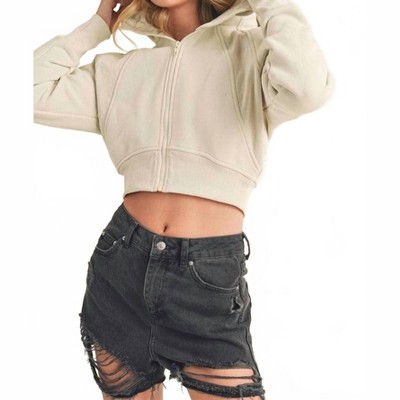 Women's Deva Cropped Hooded Jacket - AEMI + CO