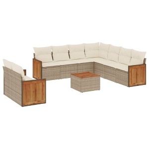 vidaXL Garden Sofa Set Beige - 1 of 4